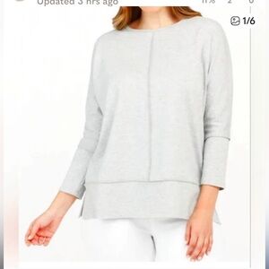 SPANX Dolman 3/4 Heather Gray Long Sleeve Top